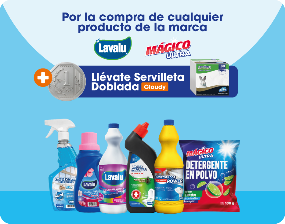 Promoción Lavalu y Servilletas Cloudy