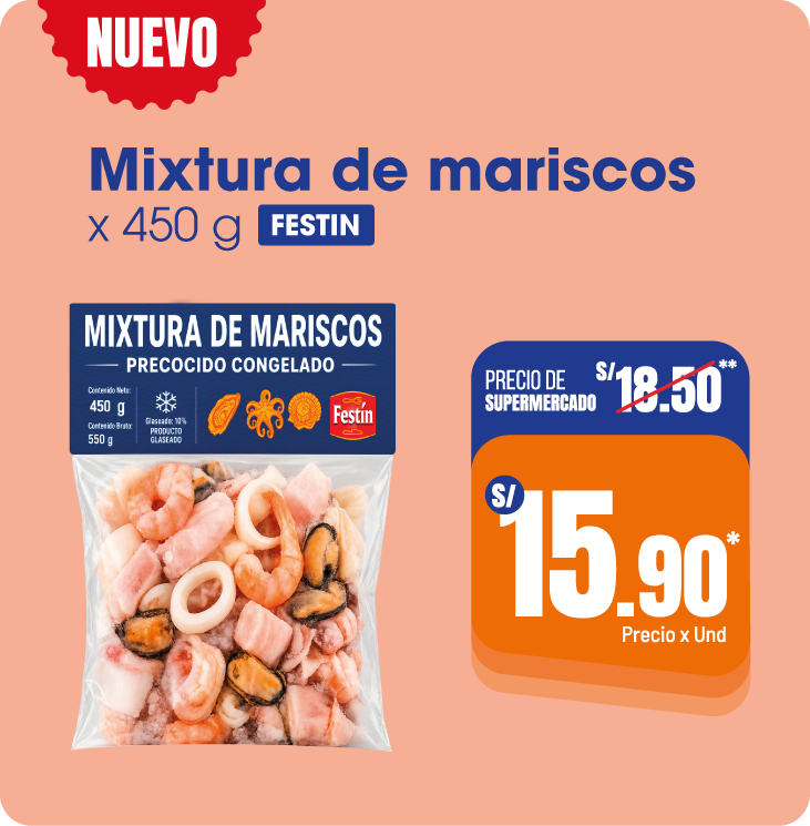 Mixtura de mariscos Festin x 450 g a S/15.90